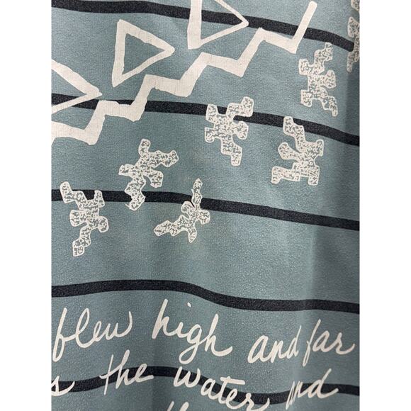 Vintage Women's poetic Adobe Flatts, large seafoam colored sweatshirt  - Picture 3 of 9